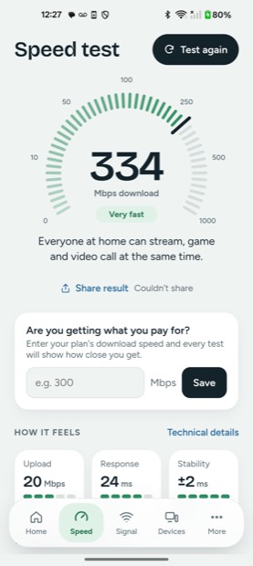 Speed test on United <span class=